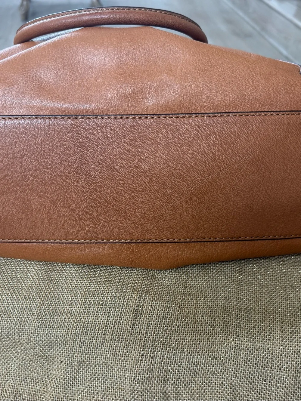 Michael Kors Hamilton Leather Satchel Luggage Brown Gold Chain Shoulder Bag